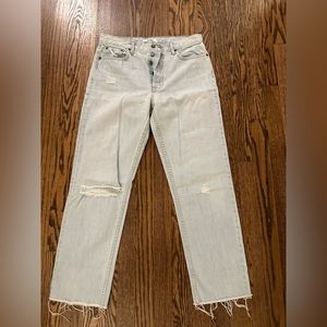 Girlfriend Denim light wash loose straight fit jean
